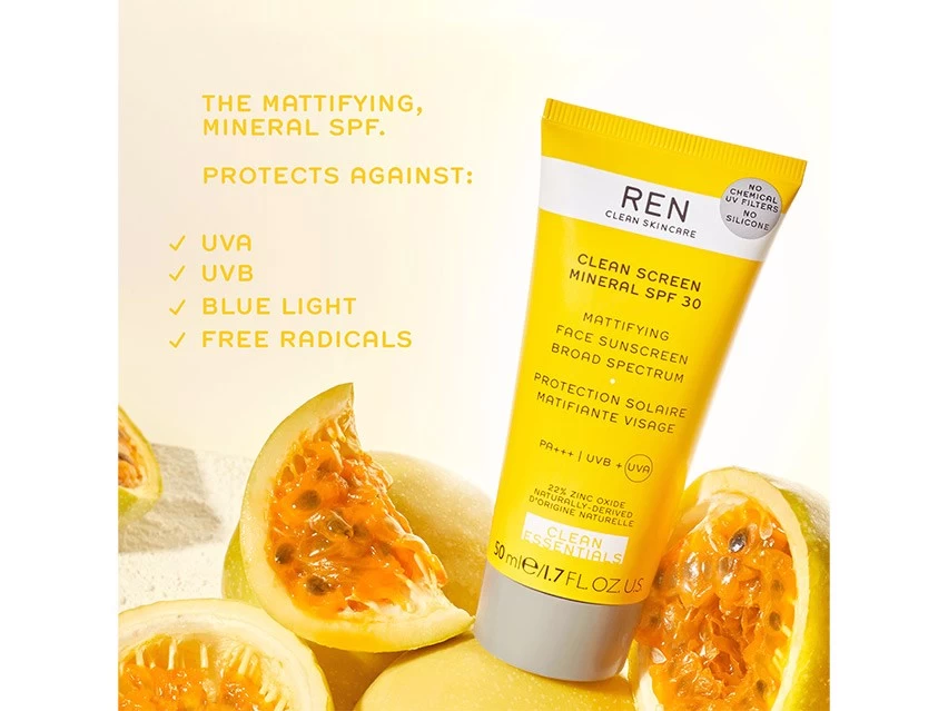 REN Clean Skincare Clean Screen Mineral SPF 30 Mattifying Face Sunscreen 5 REN Clean Skincare Clean Screen Mineral SPF 30 Mattifying Face Sunscreen - Image 3