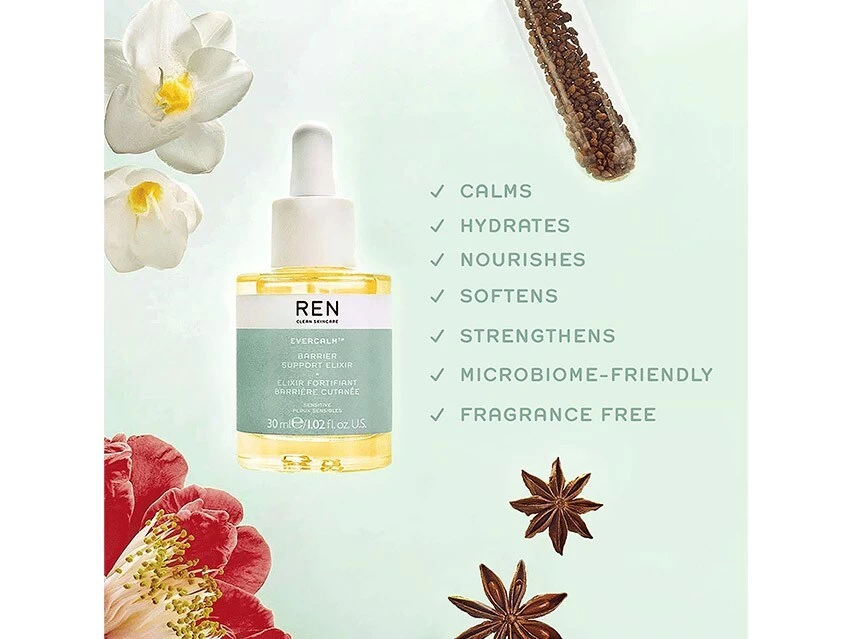 REN Clean Skincare Evercalm Barrier Support Face Oil 4 REN Clean Skincare Evercalm Barrier Support Face Oil - Image 2