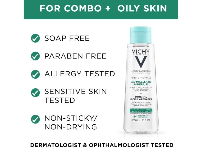 Vichy Pureté Thermale Mineral Micellar Water - Combination To Oily Skin 5 Vichy Pureté Thermale Mineral Micellar Water - Combination To Oily Skin - Image 3