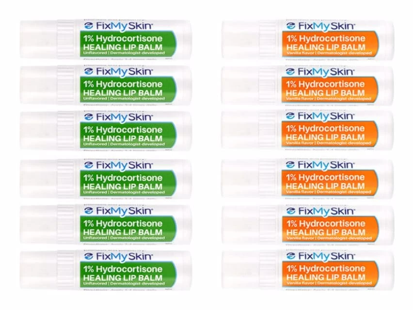 FixMySkin 1% Hydrocortisone Healing Lip Balm – Vanilla & Unflavored - Pack Of 12 3 FixMySkin 1% Hydrocortisone Healing Lip Balm – Vanilla & Unflavored - Pack Of 12