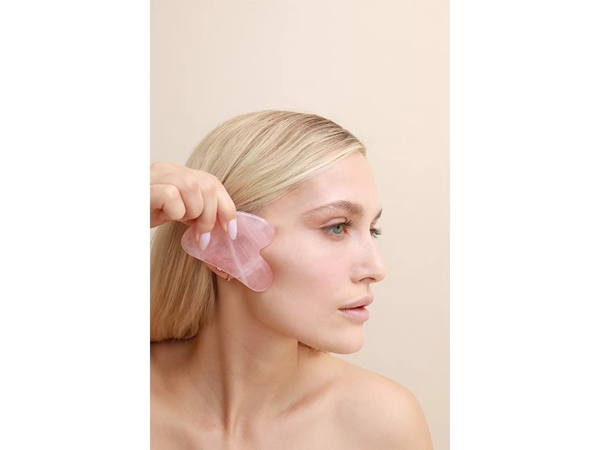 Skin Gym Rose Quartz Sculpty Heart Gua Sha 8 Skin Gym Rose Quartz Sculpty Heart Gua Sha - Image 6